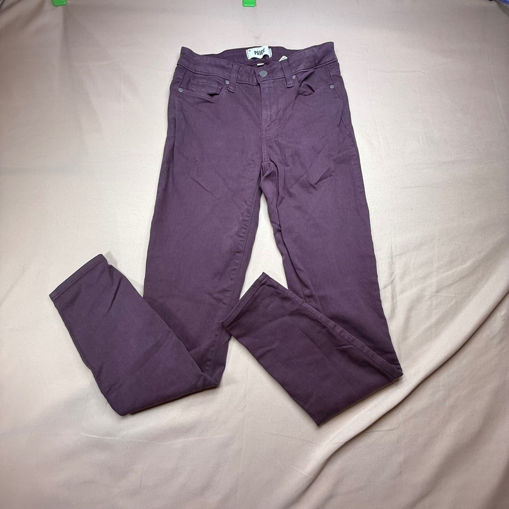 Paige Verdugo Ultra Skinny Jeans Plum Purple Size 27 Mid Rise Stretch Denim